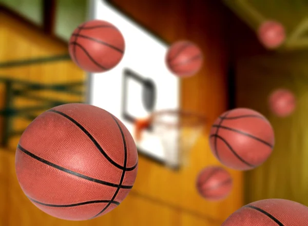 Tiro de bolas de basquetebol — Fotografia de Stock