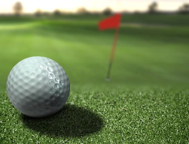 Golf Ball On Grass clipart