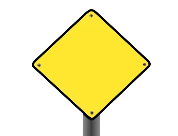 Letrero amarillo en blanco — Foto de Stock