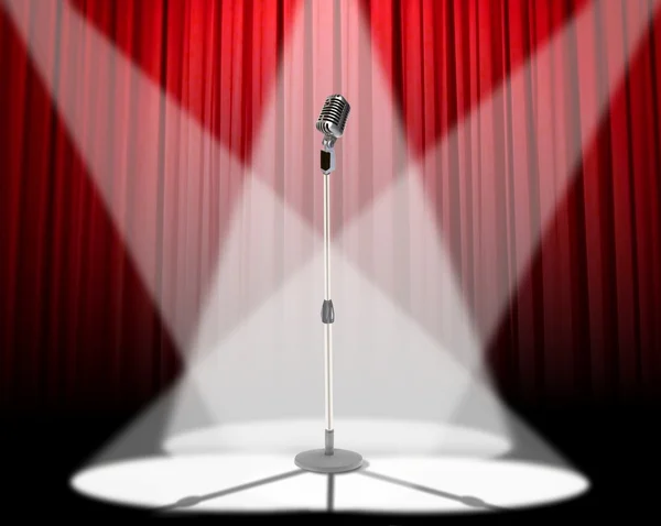 Destaque do microfone — Fotografia de Stock