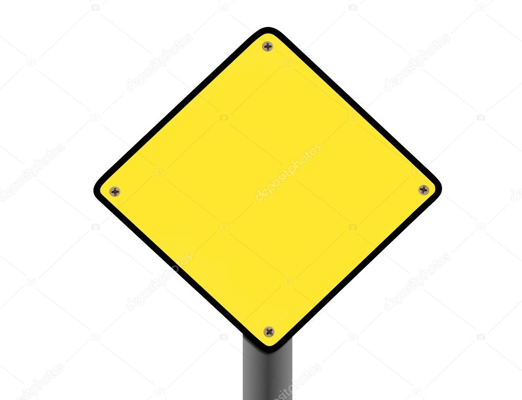 Blank yellow signboard