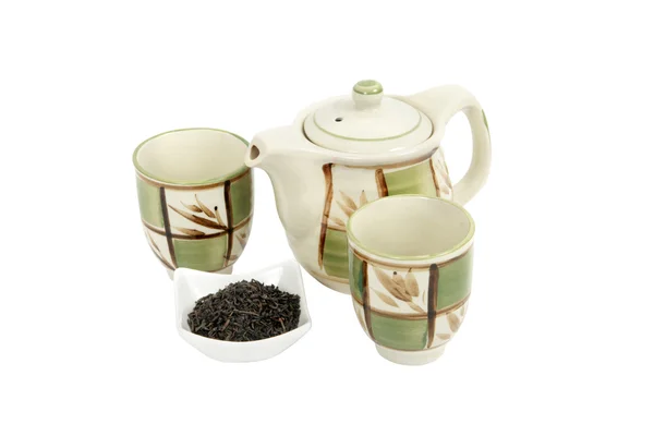 Tea set on white background — Stock Photo, Image