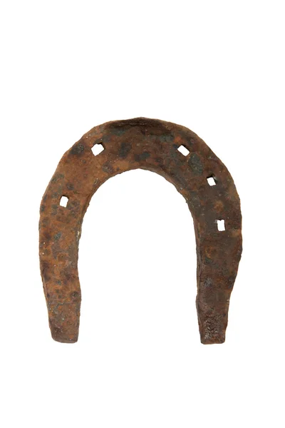 Old rusted horseshoe isolated on white Stock Photo