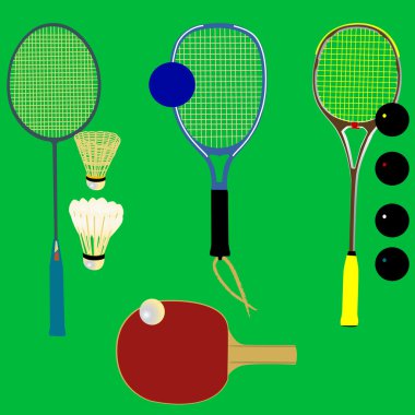 Sport rackets - vector clipart