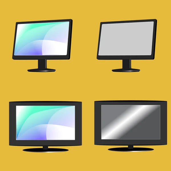 Monitor and TV - vector — Stock Vector