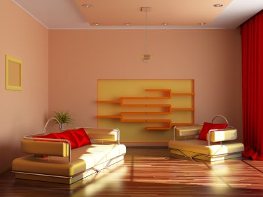 Modern interior of a room. clipart