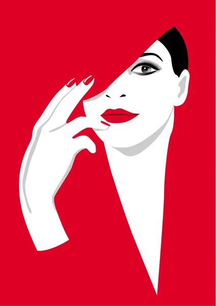 Femme dans un rouge — Image vectorielle