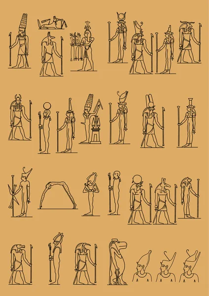Geroglifici antichi egizi — Vettoriale Stock