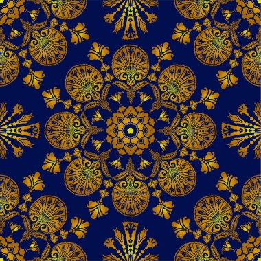 Dark blue-blue decorative pattern clipart