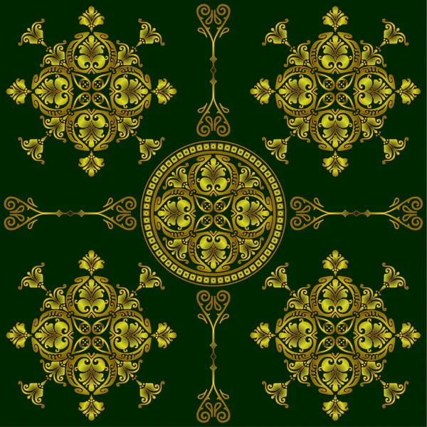 緑の装飾的なパターン — ストックベクタ