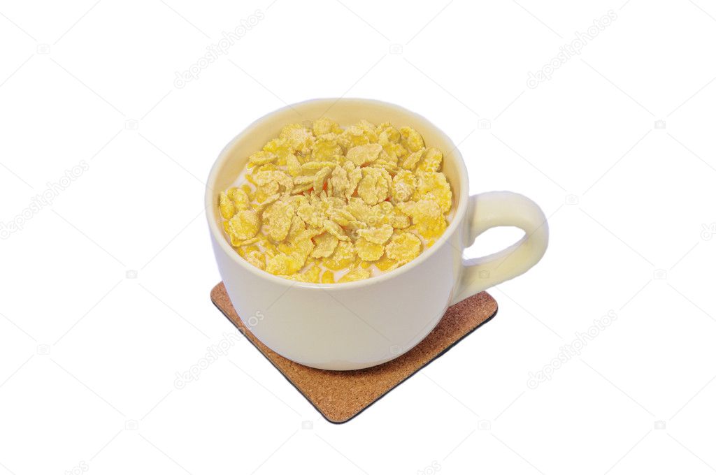 Cup with a corn flakes