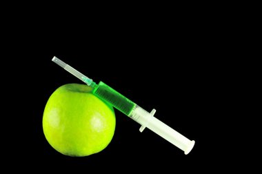 Syringe and apple clipart