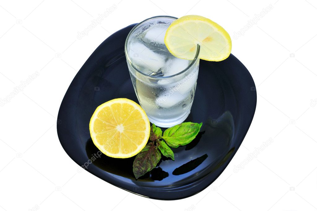 Glass of water with a lemon 2