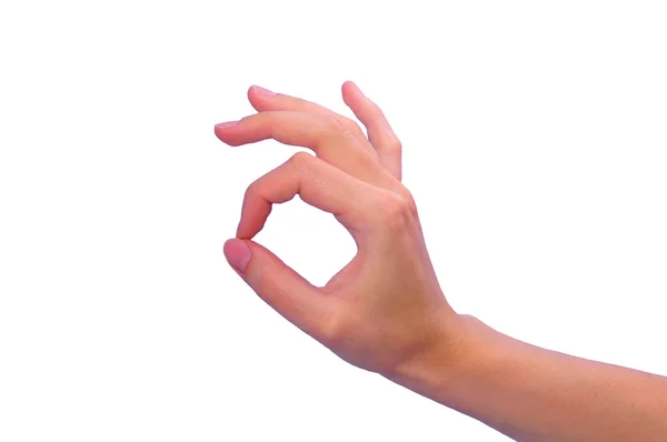 Una mano con una señal ok — Foto de Stock