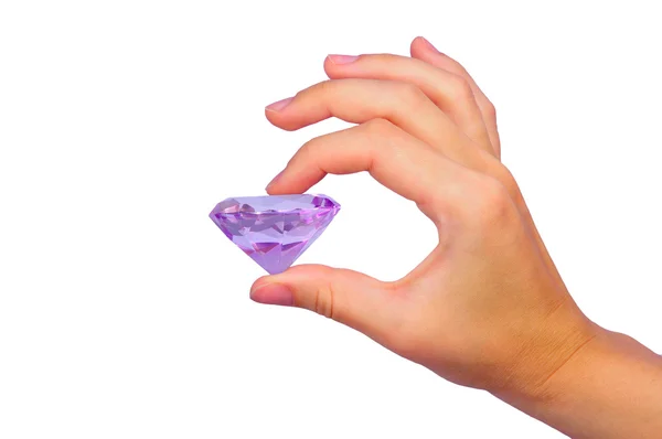 Hand with a diamond — Stock Photo, Image