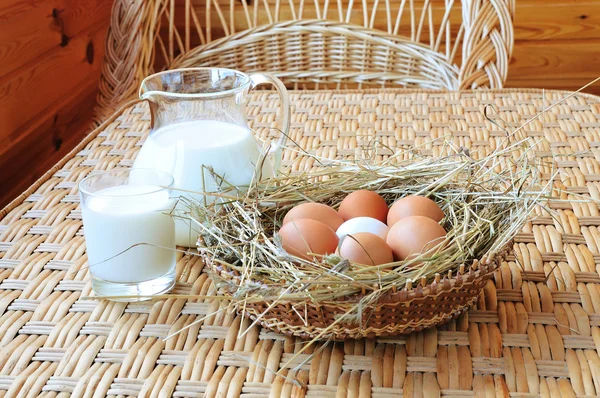 stock image Milk and eggs