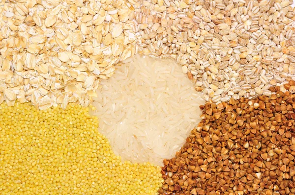 ひき割り穀物の背景 — ストック写真