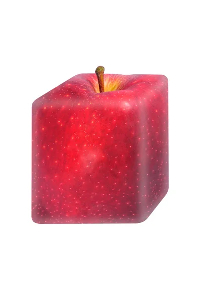 Square red apple — Stock Photo, Image