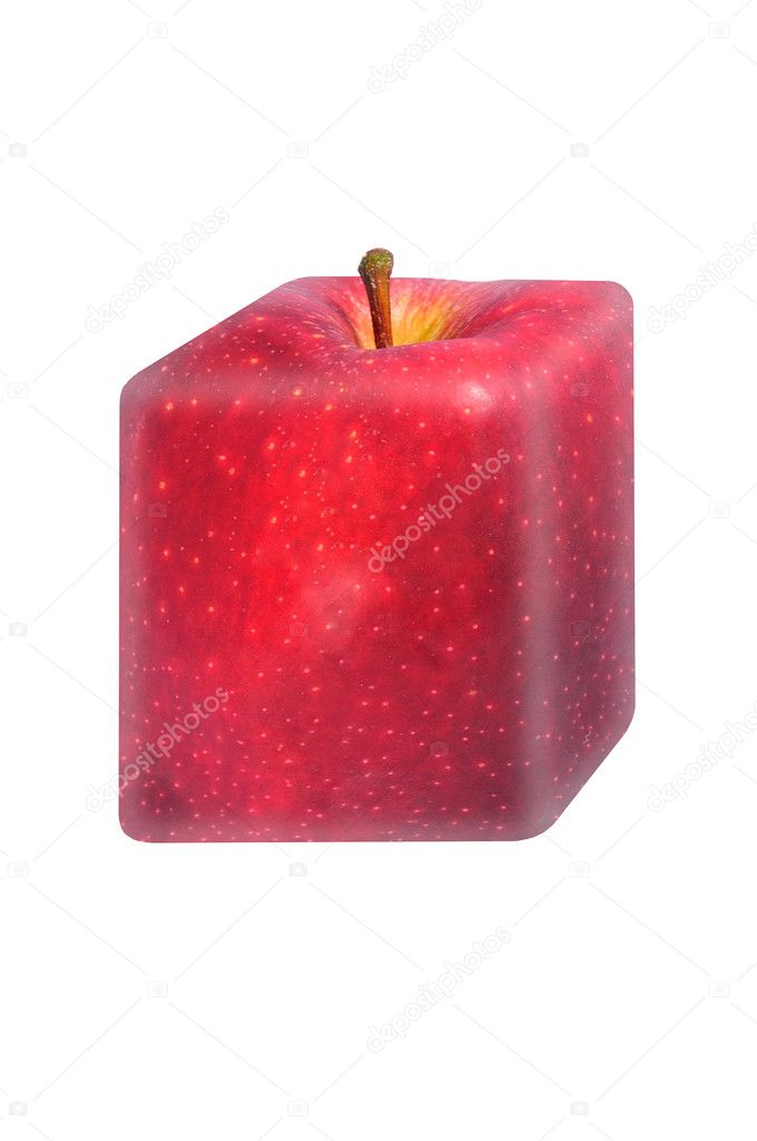 Square red apple