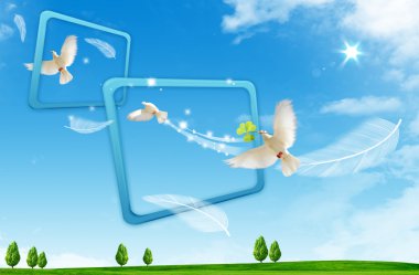 Bird's flight through frameworks of the usual clipart