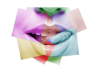 Close up mouth of the girl clipart