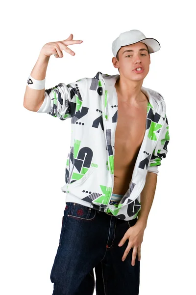 De jonge man in rapper kleren — Stockfoto