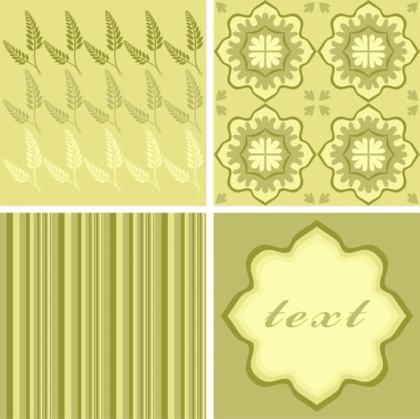 Sfondo diverso con elementi floreali nella gamma beige — Vettoriale Stock