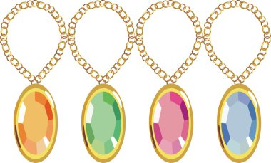 Precious stones set in gold clipart