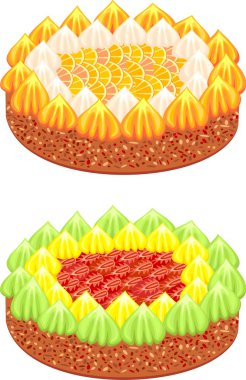 Festival kek meyve ve krema ile