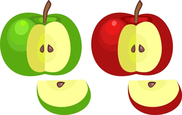 stock vector Apples with leaves