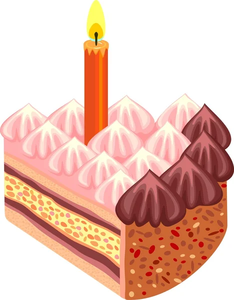 Festlig tårta med ljus — Stock vektor