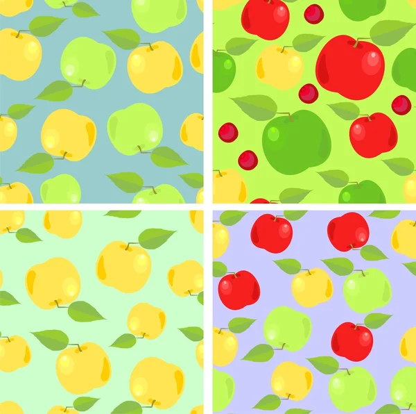 Tapet med färgglada äpplen — Stock vektor