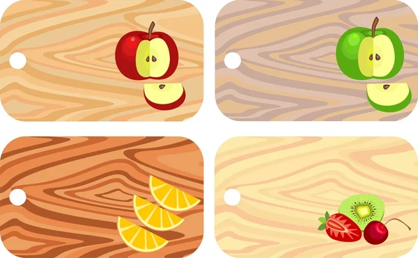 Planches à découper en bois différent — Image vectorielle