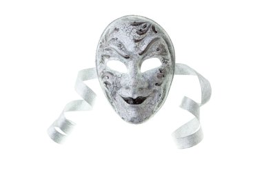 beyaz izole gümüş maskesi