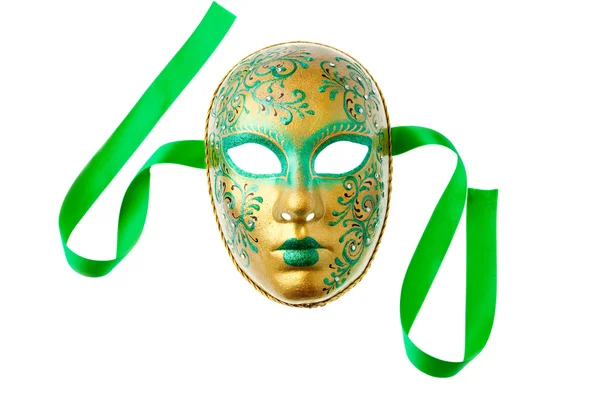 Grüne und goldene Maske — Stockfoto