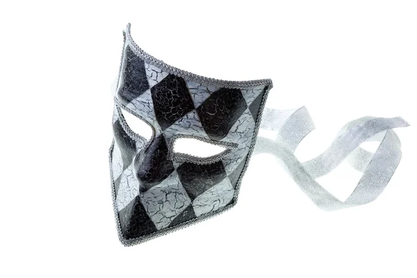 Schwarze und silberne Maske — Stockfoto