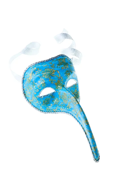 Modré a zlaté benátská maska — Stock fotografie