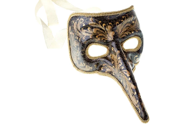Zwart en goud Venetiaanse masker — Stockfoto