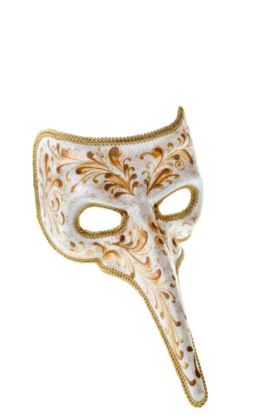 Witte en gouden Venetiaanse masker — Stockfoto