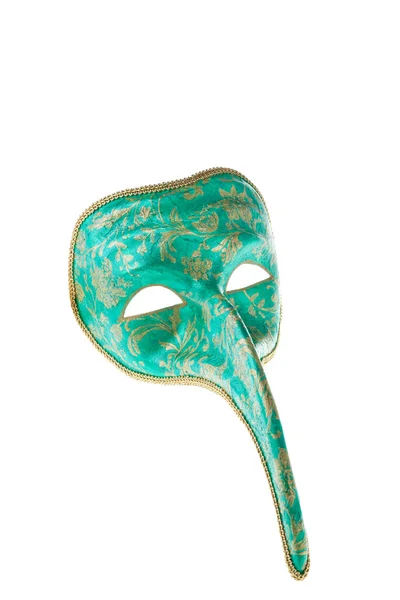 Зелена і золота венеціанська маска — стокове фото