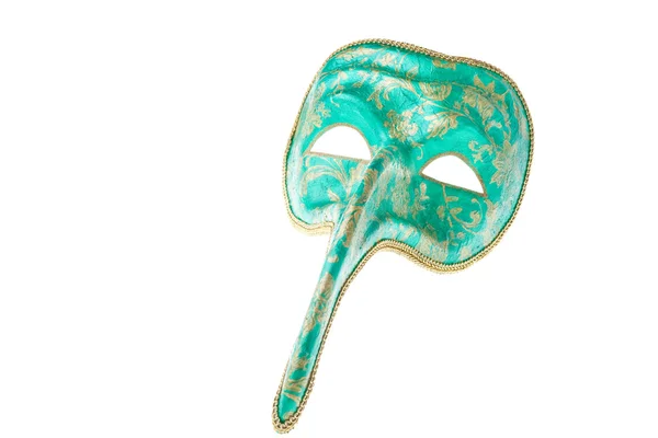 グリーンとゴールドのベネチアン マスク — ストック写真