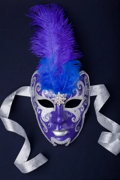 Blauwe en zilveren masker — Stockfoto
