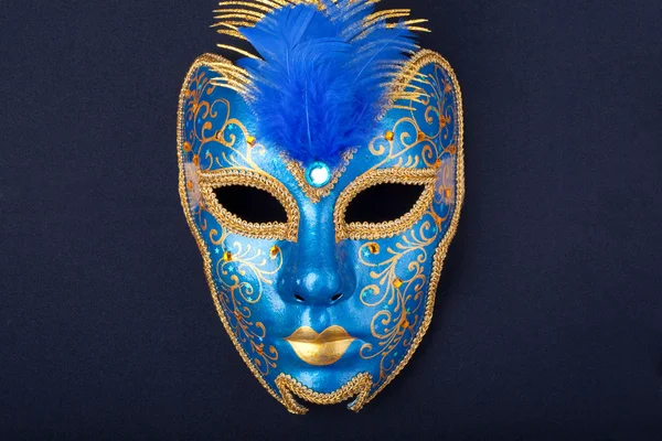 Blauwe en gouden masker — Stockfoto