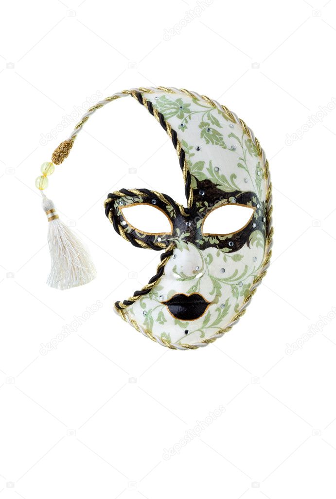 Green and white mask