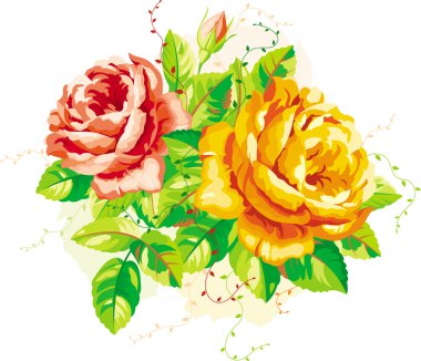 Vintage roses clipart