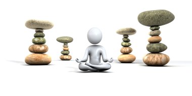 Stack of Stones and Yogi clipart