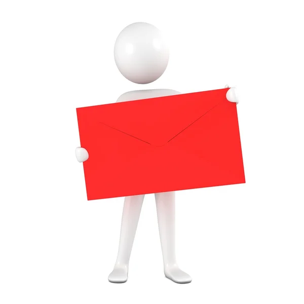 Человек с красным конвертом . — стоковое фото