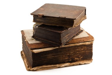 Stack of three antique tomes clipart