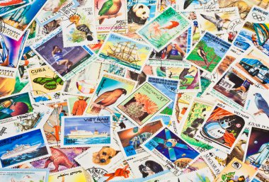 Collection of stamps clipart