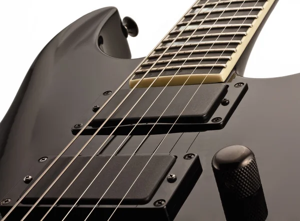 Czarny electro gitara — Zdjęcie stockowe